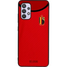 Coque Samsung Galaxy A32 - Silicone rigide noir Maillot de football Belgique 2022 personnalisable