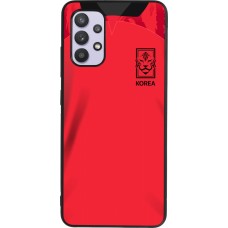 Coque Samsung Galaxy A32 - Silicone rigide noir Maillot de football Corée du Sud 2022 personnalisable