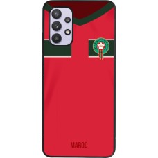 Coque Samsung Galaxy A32 - Silicone rigide noir Maillot de football Maroc 2022 personnalisable