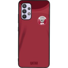 Samsung Galaxy A32 Case Hülle - Silikon schwarz Katar 2022 personalisierbares Fussballtrikot