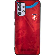 Coque Samsung Galaxy A32 - Silicone rigide noir Maillot de football République Tchèque personnalisable