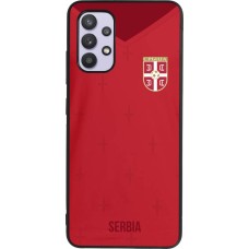 Samsung Galaxy A32 Case Hülle - Silikon schwarz Serbien 2022 personalisierbares Fussballtrikot
