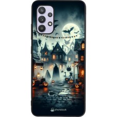 Samsung Galaxy A32 Case Hülle - Silikon schwarz Halloween Spukstadt