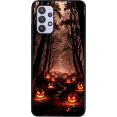Samsung Galaxy A32 Case Hülle - Silikon schwarz Halloween 2025 Road of Terrifying Pumpkins