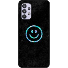 Samsung Galaxy A32 Case Hülle - Silikon schwarz Happy smiley irisirt