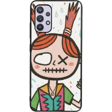 Coque Samsung Galaxy A32 - Silicone rigide noir Little Girl Sketch