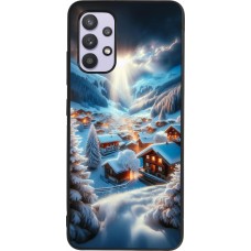 Coque Samsung Galaxy A32 - Silicone rigide noir Mont Neige Lumière