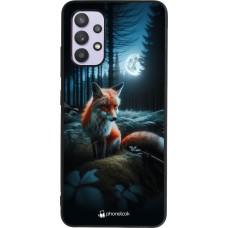 Samsung Galaxy A32 Case Hülle - Silikon schwarz Fuchs Mond Wald