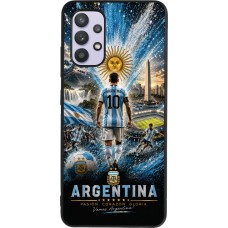 Samsung Galaxy A32 Case Hülle - Silikon schwarz Fussball Argentinien splash 2026