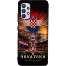 Samsung Galaxy A32 Case Hülle - Silikon schwarz Fussball Kroatien splash 2026