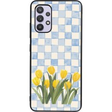 Samsung Galaxy A32 Case Hülle - Silikon schwarz Blue vichy tulips 2026