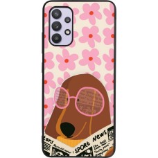 Samsung Galaxy A32 Case Hülle - Silikon schwarz Dog with newspaper 2026
