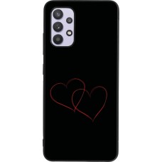 Samsung Galaxy A32 Case Hülle - Silikon schwarz Valentine 2023 attached heart