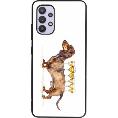 Samsung Galaxy A32 Case Hülle - Silikon schwarz Wine Teckel