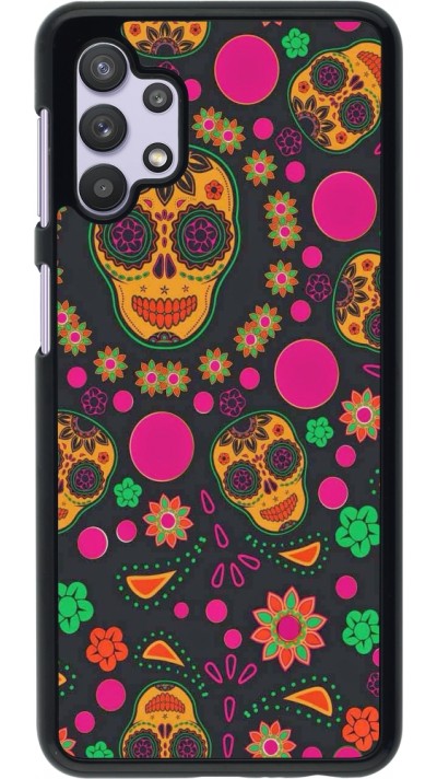 Samsung Galaxy A32 5G Case Hülle - Halloween 22 colorful mexican skulls
