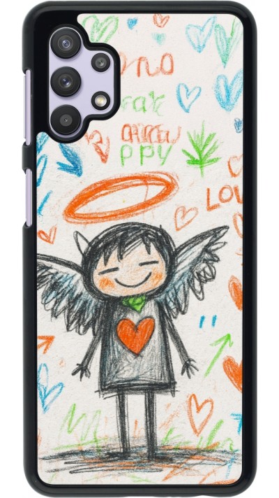 Coque Samsung Galaxy A32 5G - Little Angel Sketch Love