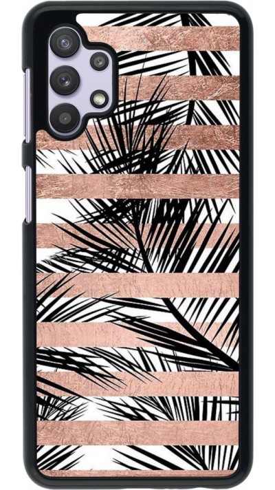 Hülle Samsung Galaxy A32 5G - Palm trees gold stripes
