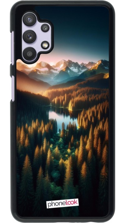 Samsung Galaxy A32 5G Case Hülle - Sonnenuntergang Waldsee