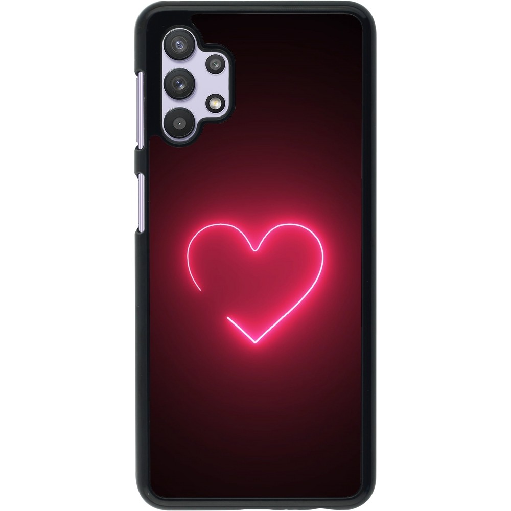 Samsung Galaxy A32 5G Case Hülle - Valentine 2023 single neon heart