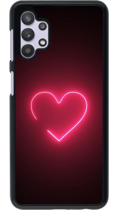 Samsung Galaxy A32 5G Case Hülle - Valentine 2023 single neon heart