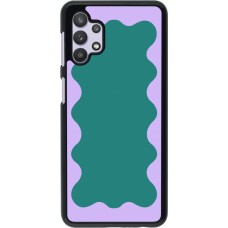Samsung Galaxy A32 5G Case Hülle - Wavy Rectangle Green Purple