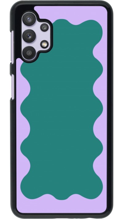 Samsung Galaxy A32 5G Case Hülle - Wavy Rectangle Green Purple