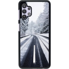 Samsung Galaxy A32 5G Case Hülle - Winter 22 Snowy Road