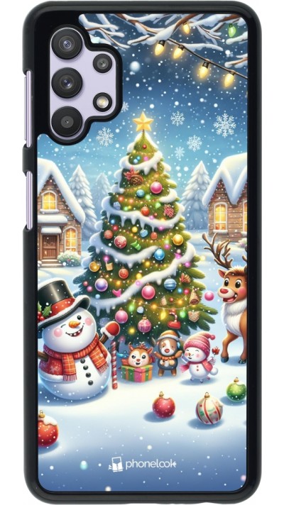 Samsung Galaxy A32 5G Case Hülle - Weihnachten 2023 Schneemann und Tannenbaum