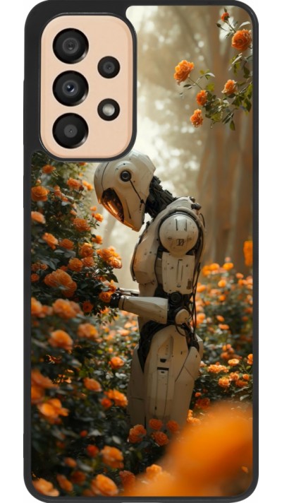 Coque Samsung Galaxy A33 5G - Silicone rigide noir Astronaut flowers 2025