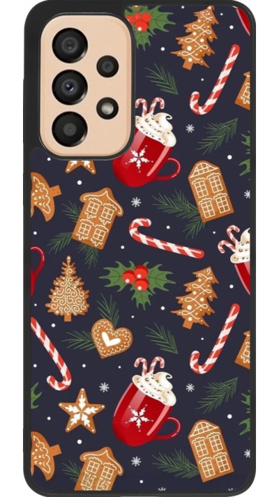 Samsung Galaxy A33 5G Case Hülle - Silikon schwarz Christmas 25 Pattern Gingerbread House