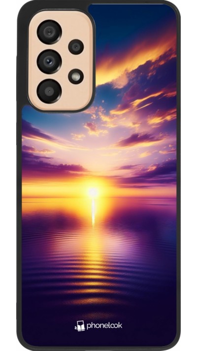 Samsung Galaxy A33 5G Case Hülle - Silikon schwarz Sonnenuntergang gelb violett