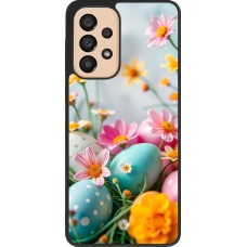 Samsung Galaxy A33 5G Case Hülle - Silikon schwarz Easter 2026 Eggs with flowers