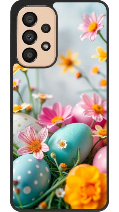 Samsung Galaxy A33 5G Case Hülle - Silikon schwarz Easter 2026 Eggs with flowers