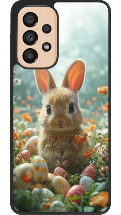 Samsung Galaxy A33 5G Case Hülle - Silikon schwarz Easter 2026 Rabbit in the garden