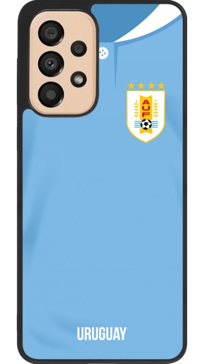 Samsung Galaxy A33 5G Case Hülle - Silikon schwarz Uruguay 2022 personalisierbares Fussballtrikot