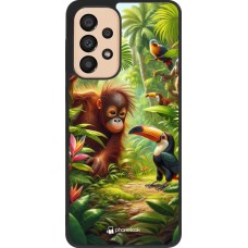 Samsung Galaxy A33 5G Case Hülle - Silikon schwarz Tropischer Dschungel Tayrona