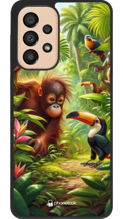 Samsung Galaxy A33 5G Case Hülle - Silikon schwarz Tropischer Dschungel Tayrona