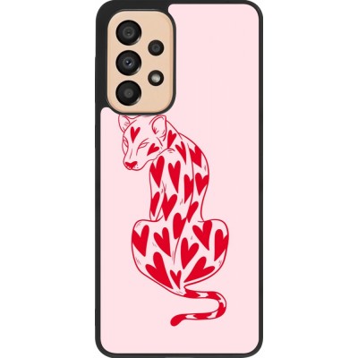 Samsung Galaxy A33 5G Case Hülle - Silikon schwarz Leopard with hearts 2026