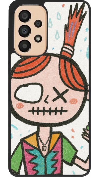 Coque Samsung Galaxy A33 5G - Silicone rigide noir Little Girl Sketch