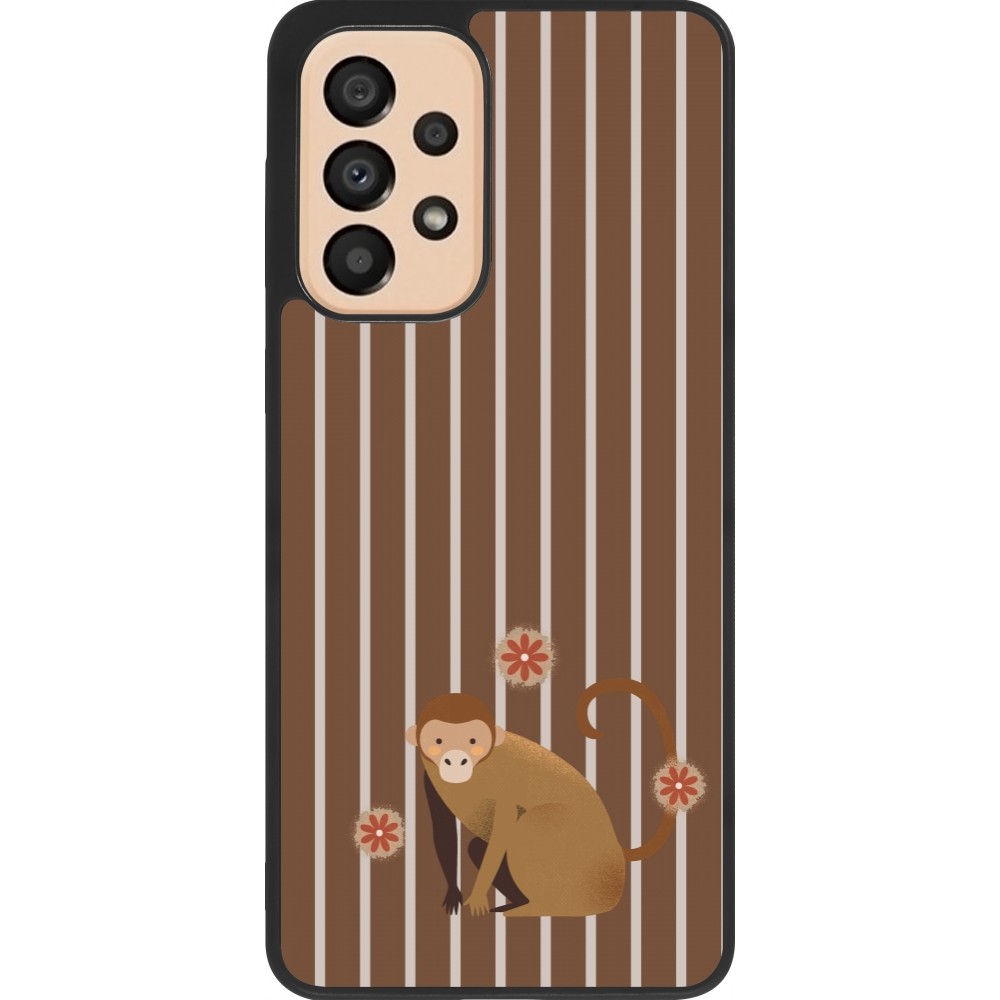 Samsung Galaxy A33 5G Case Hülle - Silikon schwarz Monkey with stripes