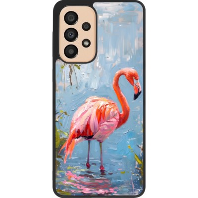 Samsung Galaxy A33 5G Case Hülle - Silikon schwarz Paint Flamingo
