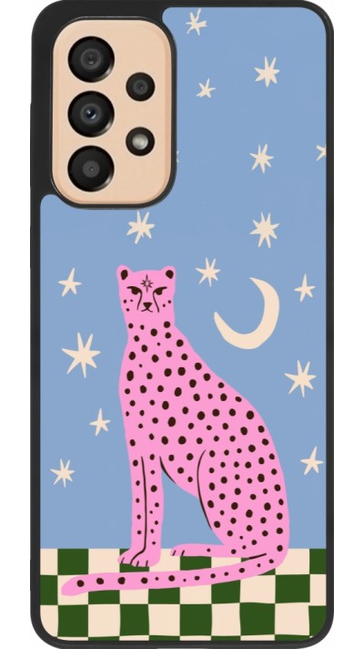 Samsung Galaxy A33 5G Case Hülle - Silikon schwarz Pink leopard with stars 2026