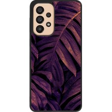 Samsung Galaxy A33 5G Case Hülle - Silikon schwarz Purple Light Leaves