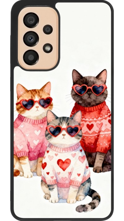Coque Samsung Galaxy A33 5G - Silicone rigide noir Saint Valentines Day 26 Cat Love