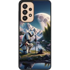 Samsung Galaxy A33 5G Case Hülle - Silikon schwarz Samurai Katana Mond