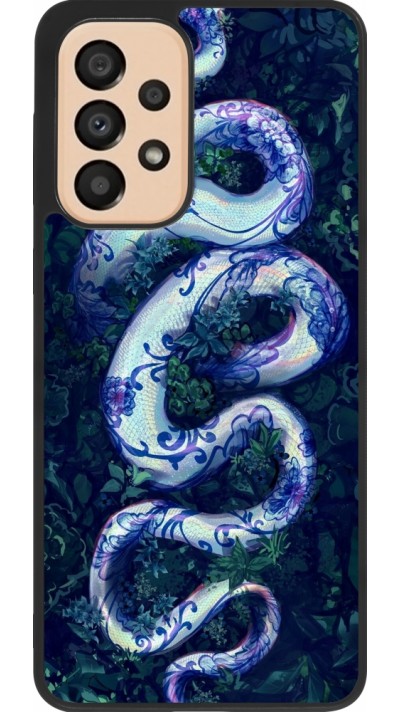 Samsung Galaxy A33 5G Case Hülle - Silikon schwarz Snake Blue Anaconda