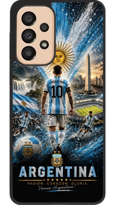 Samsung Galaxy A33 5G Case Hülle - Silikon schwarz Fussball Argentinien splash 2026