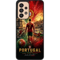 Samsung Galaxy A33 5G Case Hülle - Silikon schwarz Fussball Portugal splash 2026