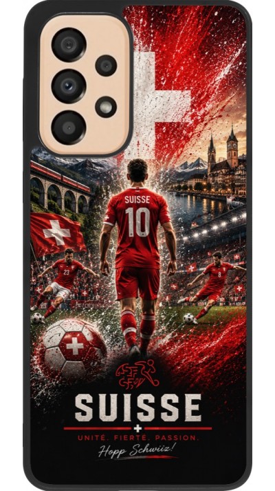Samsung Galaxy A33 5G Case Hülle - Silikon schwarz Fussball Suisse splash 2026