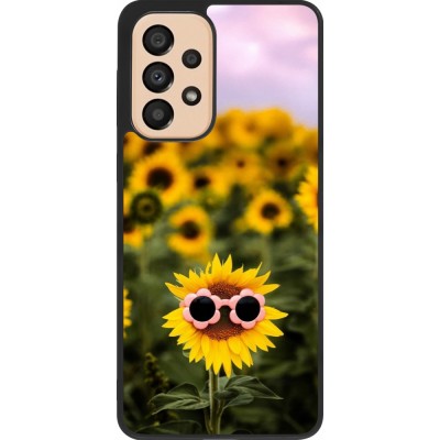 Samsung Galaxy A33 5G Case Hülle - Silikon schwarz Sunflower with glasses Spring 2026